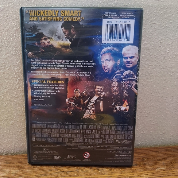 Tropic Thunder (DVD, 2008) Pre-Owned Tested Working Good Shape Great Funny Movie - Picture 2 of 2